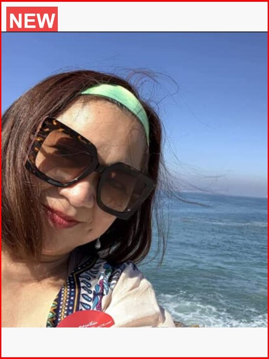 Oversized Cat Eye Sunglasses UV400 Protection Pearl Inlay Frame main image 6